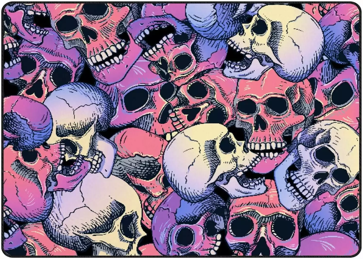 Colorful Skulls Crawling Indoor Carpet Play Mat 72x48in Living Room Bedroom Nursery Floor Mat FREEAM