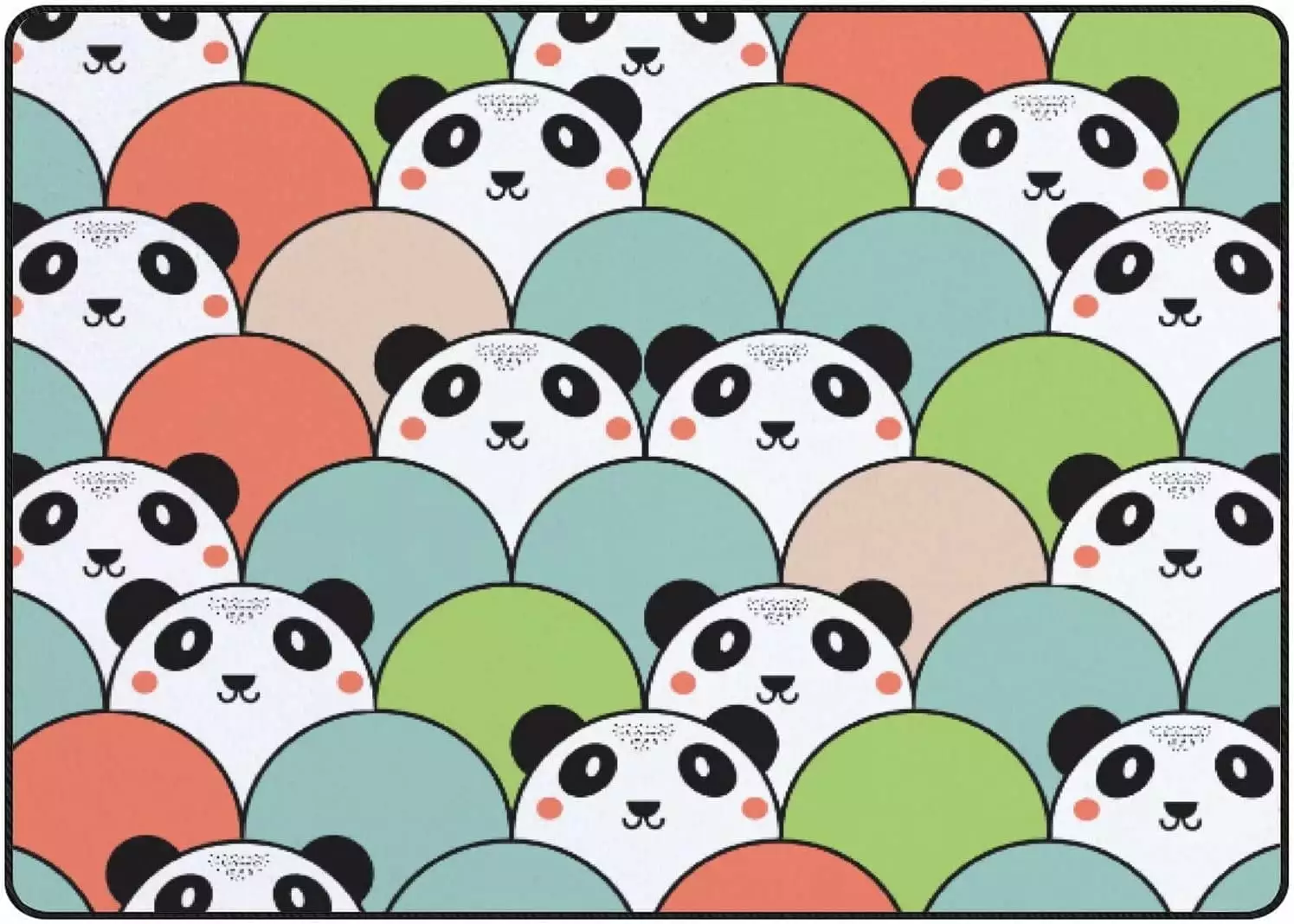 Cute Panda Colorful Crawling Indoor Carpet Play Mat 72x48in Living Room Bedroom Nursery FREEAM