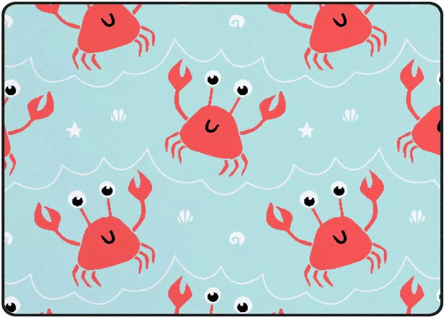 Sea Cute Crabs Crawling Indoor Carpet Play Mat 63x48in Living Room Bedroom Nursery Floor Mat FREEAM
