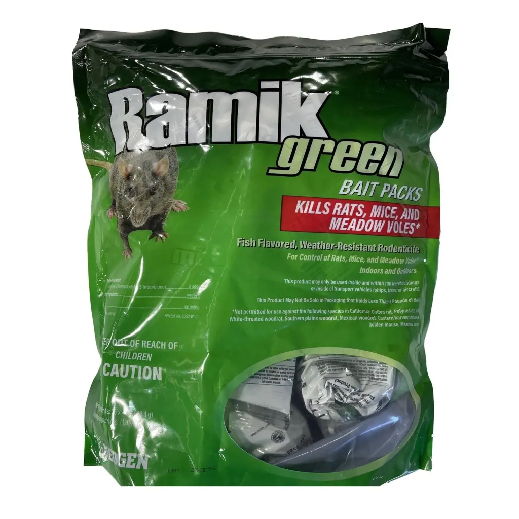 Ramik Green Bait Packs 4 lb - 16 x 4 oz Rat & Mouse Poison