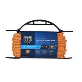 Polypropylene Rope Reflective Orange 5/32-Inch x 50-Foot High Visibility Safety Rope Various