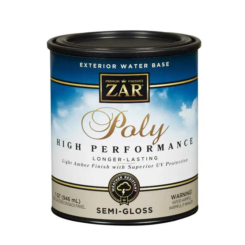 ZAR Semi-Gloss Clear Water Based Polyurethane 1 Quart Pack 4 Protective Finish