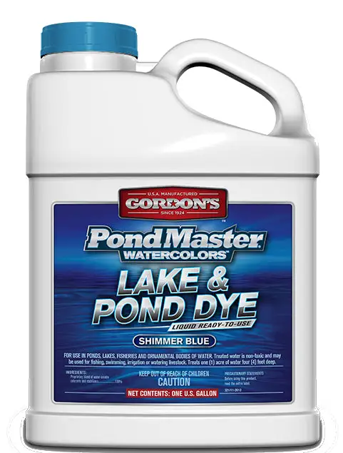 Gordon's 3211072 PondMaster Watercolors Lake & Pond Dye Shimmer Blue 1-Gallon