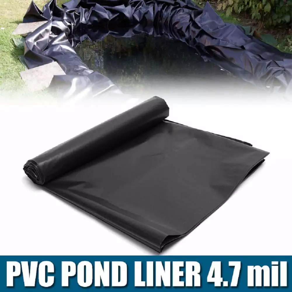 10x10 ft Black PVC Pond Liner 4.7 Mil Thickness Waterfall Fish Pond 10