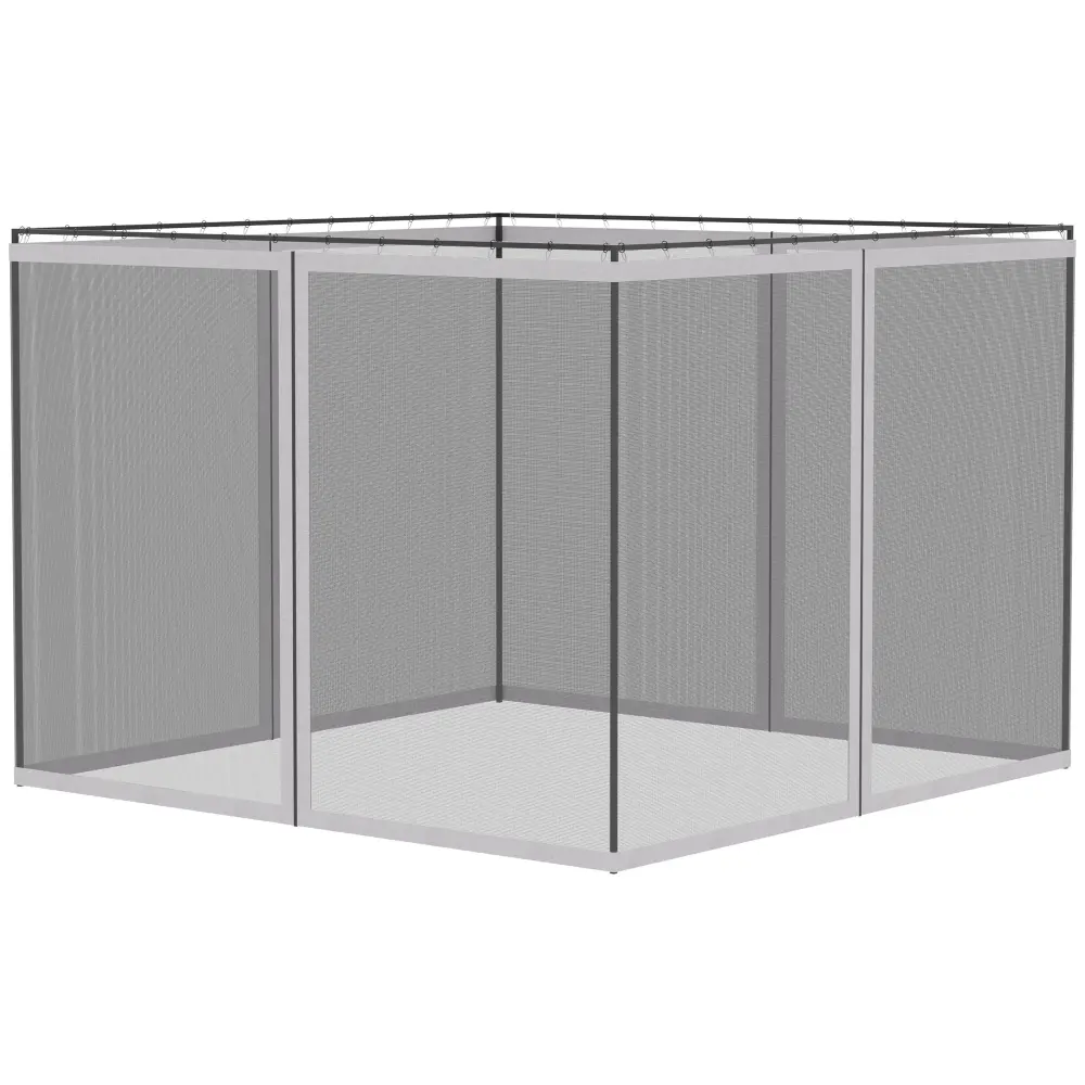 Outsunny - 10' x 13' Replacement Mesh Sidewall Netting Patio Gazebos And Canopy Tents Zippers (Sidewall Only) - Ivory