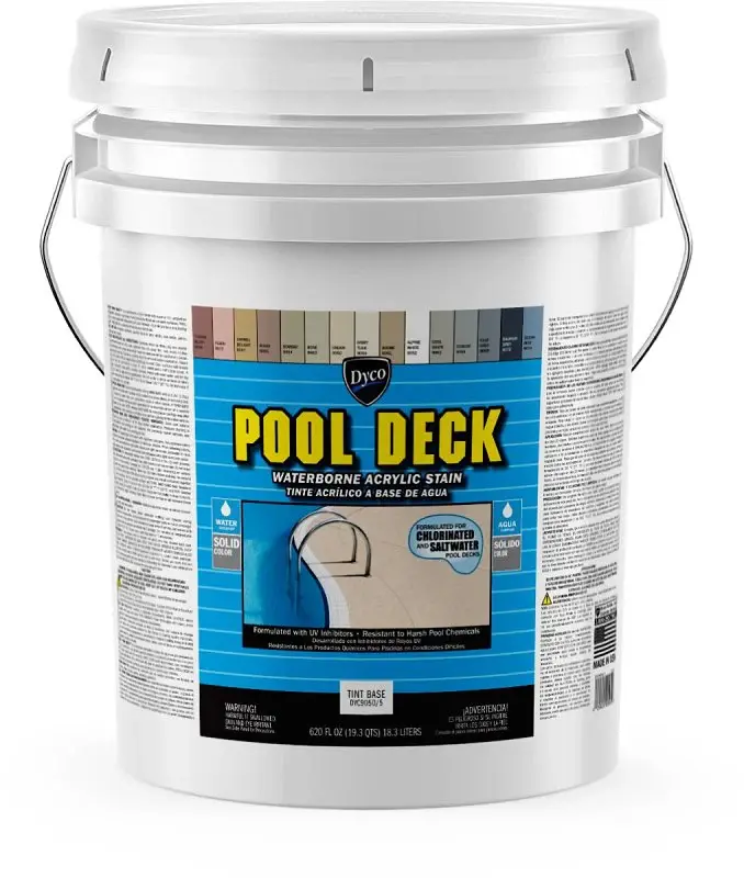 Dyco POOL DECK DYC9050/5 Concrete Stain, Snow, Liquid, 5 gal