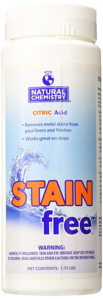 Natural Chemistry Stain Free, 1.75 lb, 100% Citric Acid, Eliminates Metal Stains and Effective on All Pool Surfaces, Funct...