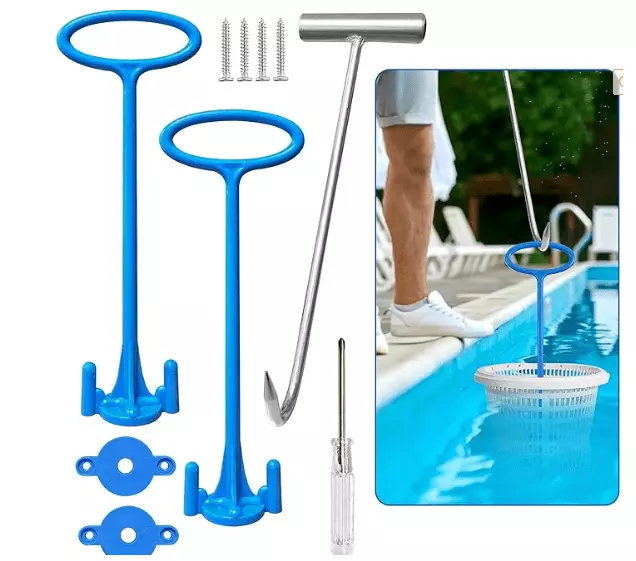 VOSS Pool Cleaning Basket Hook Handle Pipe Filter Slag Removal Tool One