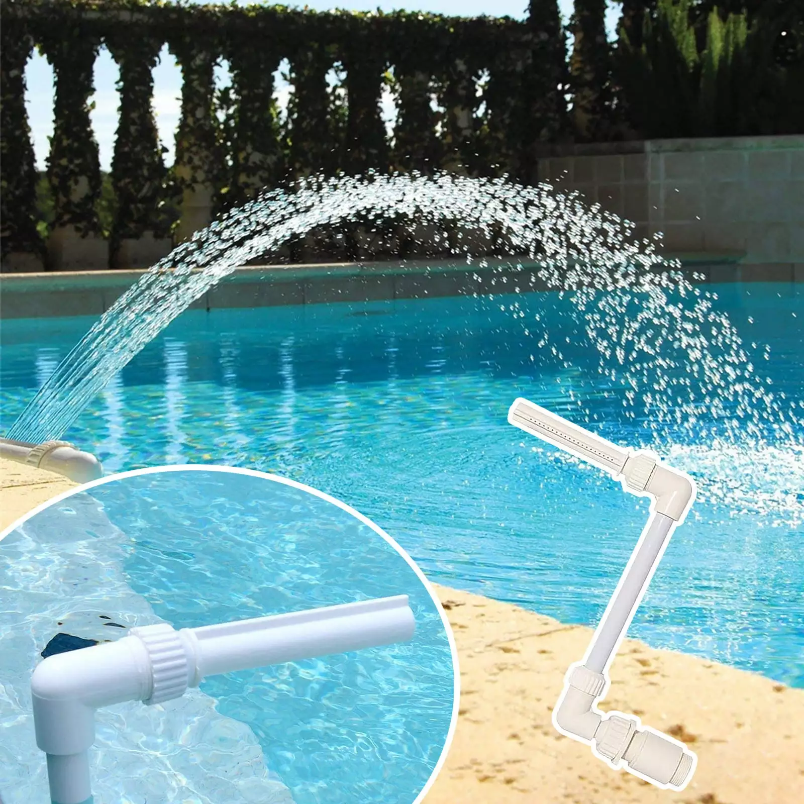 BCZHQQ Pool Waterfall Spray Pond Fountain Water Fun Sprinklers Above Ground Swimming Pool Decoration