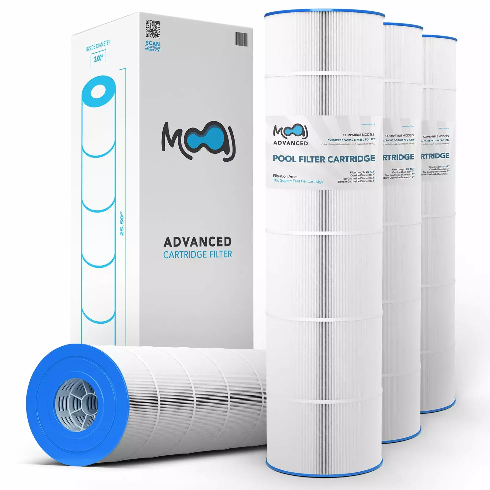 MOAJ Advanced Pool Filter 4-PACK Replaces Hayward CX880XRE Washable Reusable