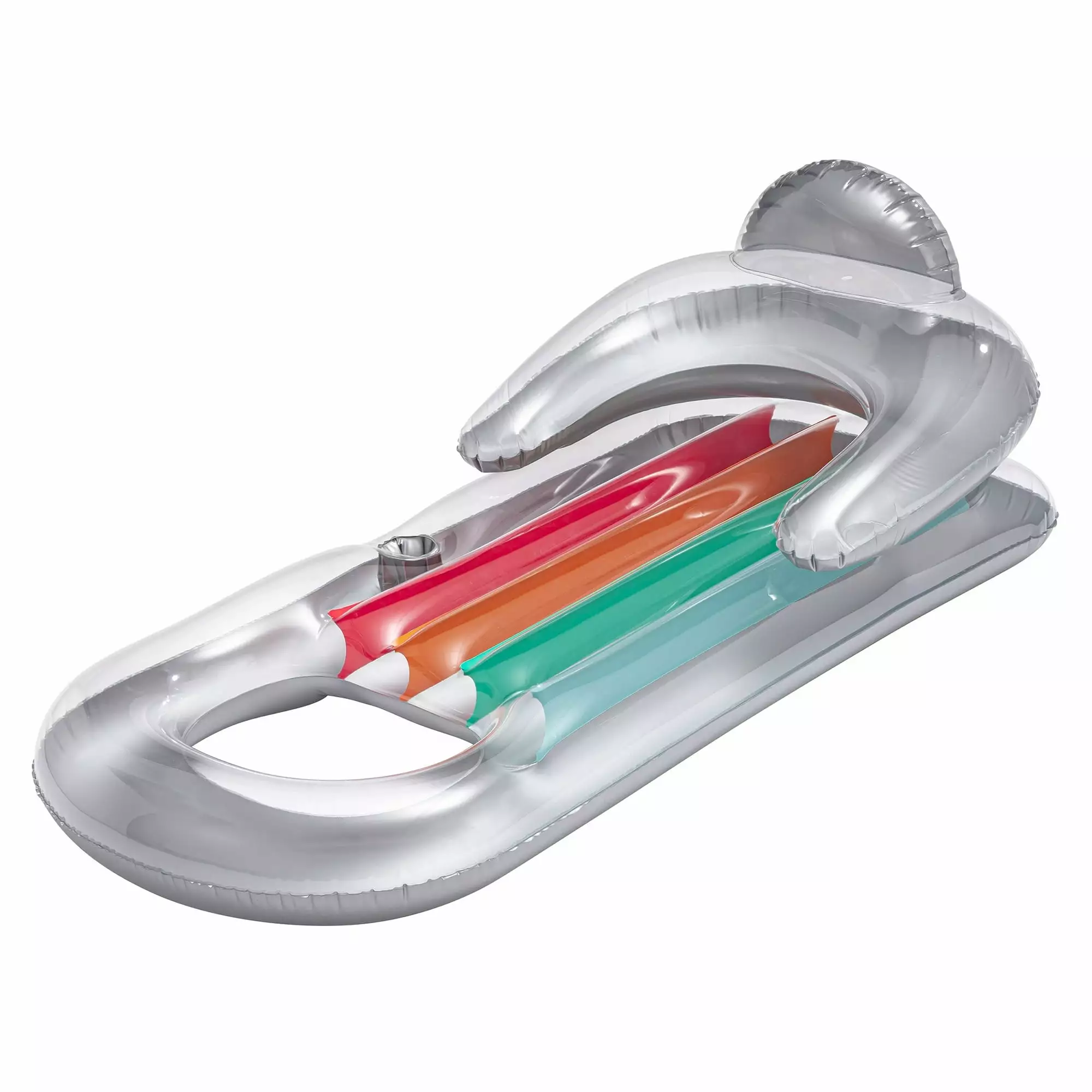 Bluescape Deluxe Lounge Inflatable Pool Float Silver Unisex 2 Packs Age 14 & Up