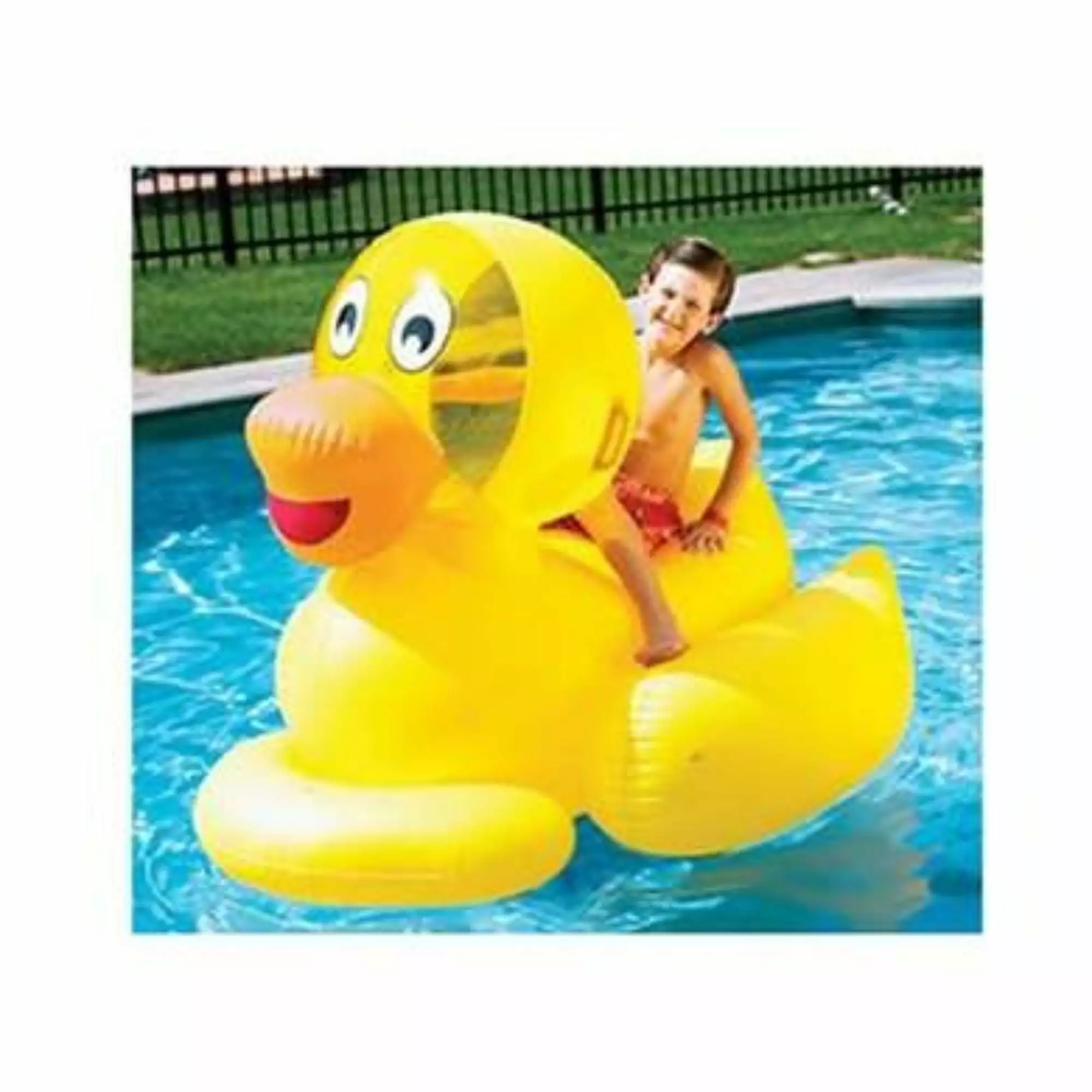 Inflatable Yellow Orange Giant Ducky Swimming Pool Float Toy 60 Inches