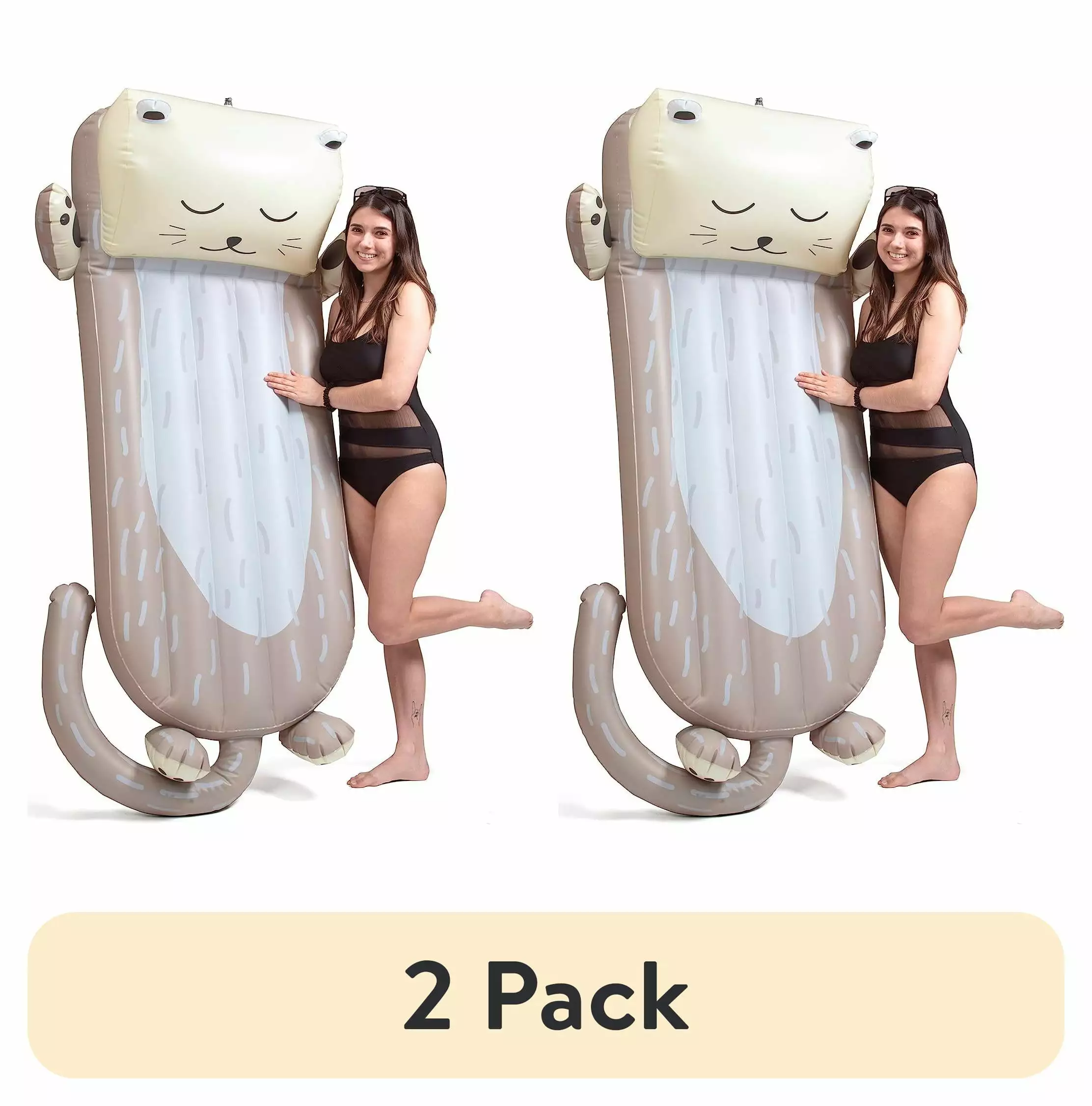 2 Pack Aquamazing Inflatable Otter Pool Float Headrest Kids and Adults