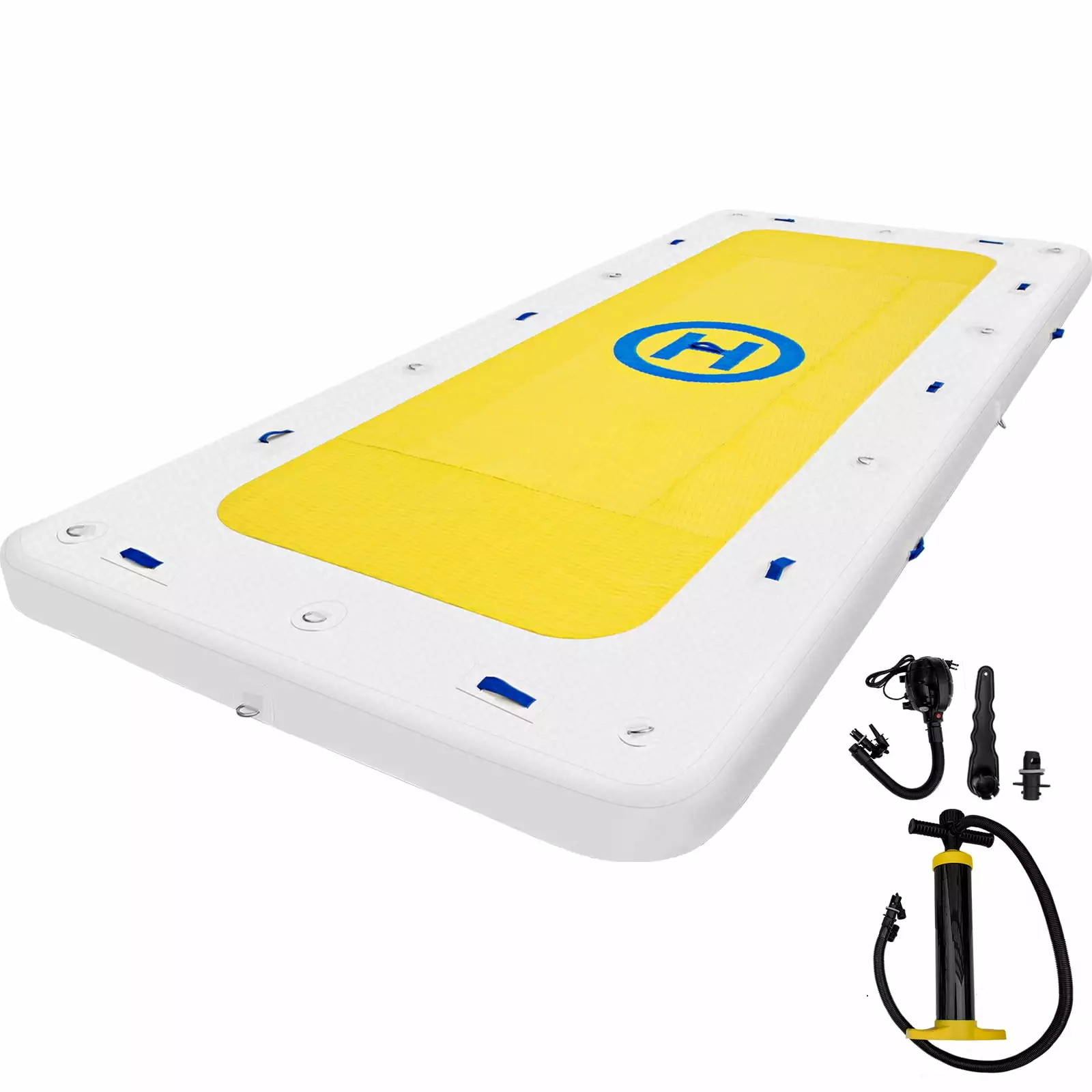VEVORbrand Inflatable Dock Platform PVC Floating Dock 12 x 6 ft 3-5 Person 2 Pumps 12