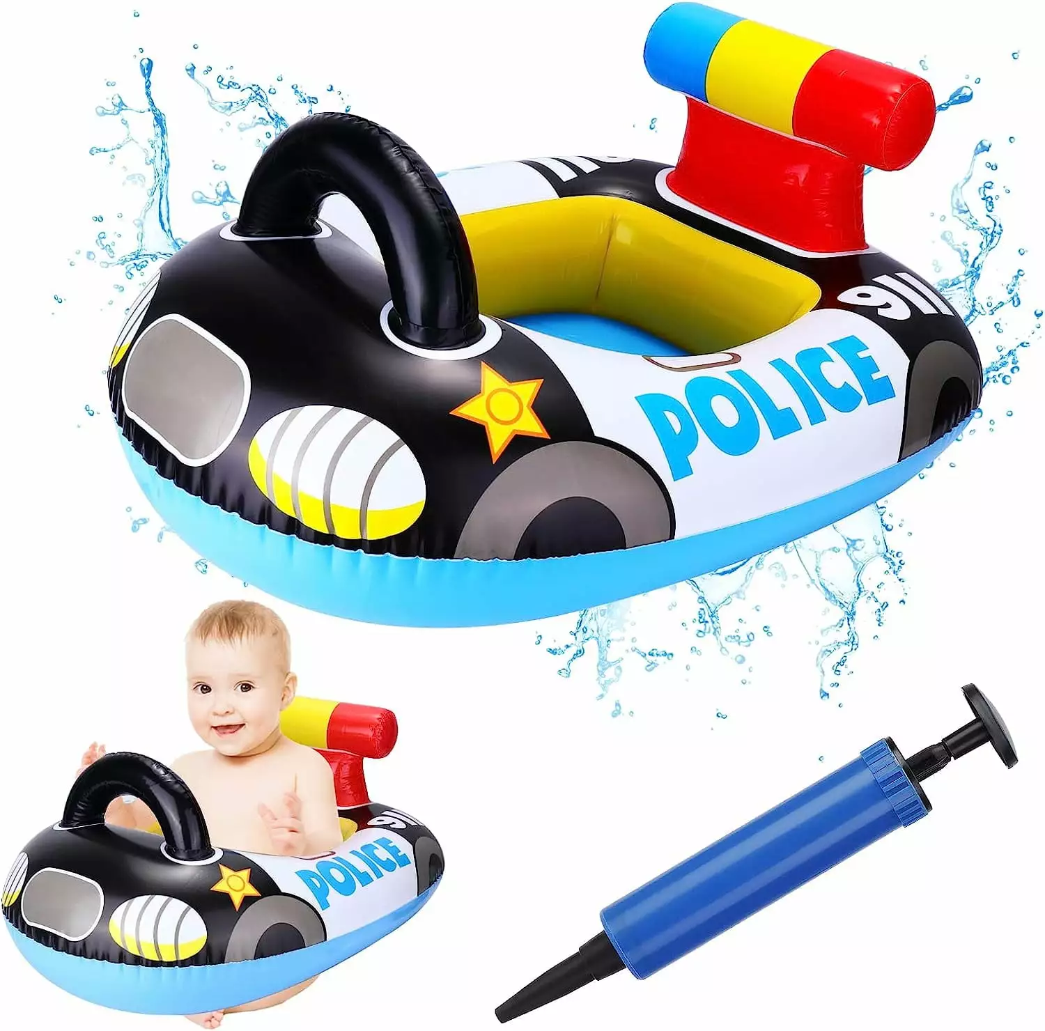 Baby Swimming Pool Float Airbag Safety Seat - Inflatable Infant Toddler Swim Float Ages 6-36 Months - Includes Inflator 26