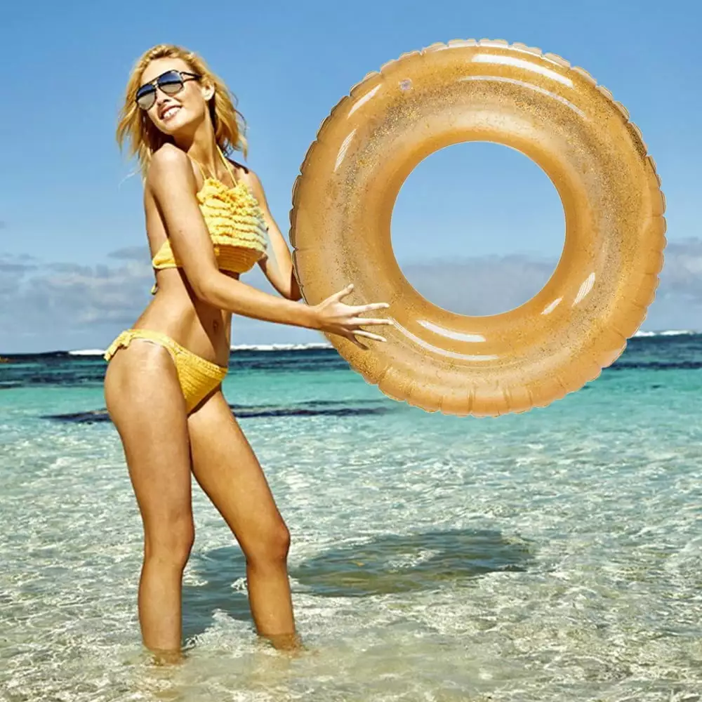 Glitter Swim Ring Extra Large Pool Beach or Lake Kids Teens Adults 36