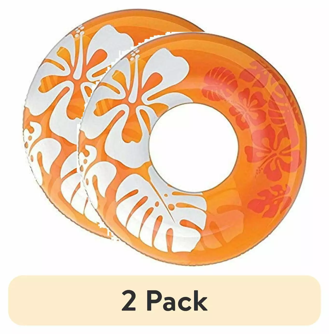 Intex Transparent Inflatable Swimming Pool Tube 2 Pack Orange