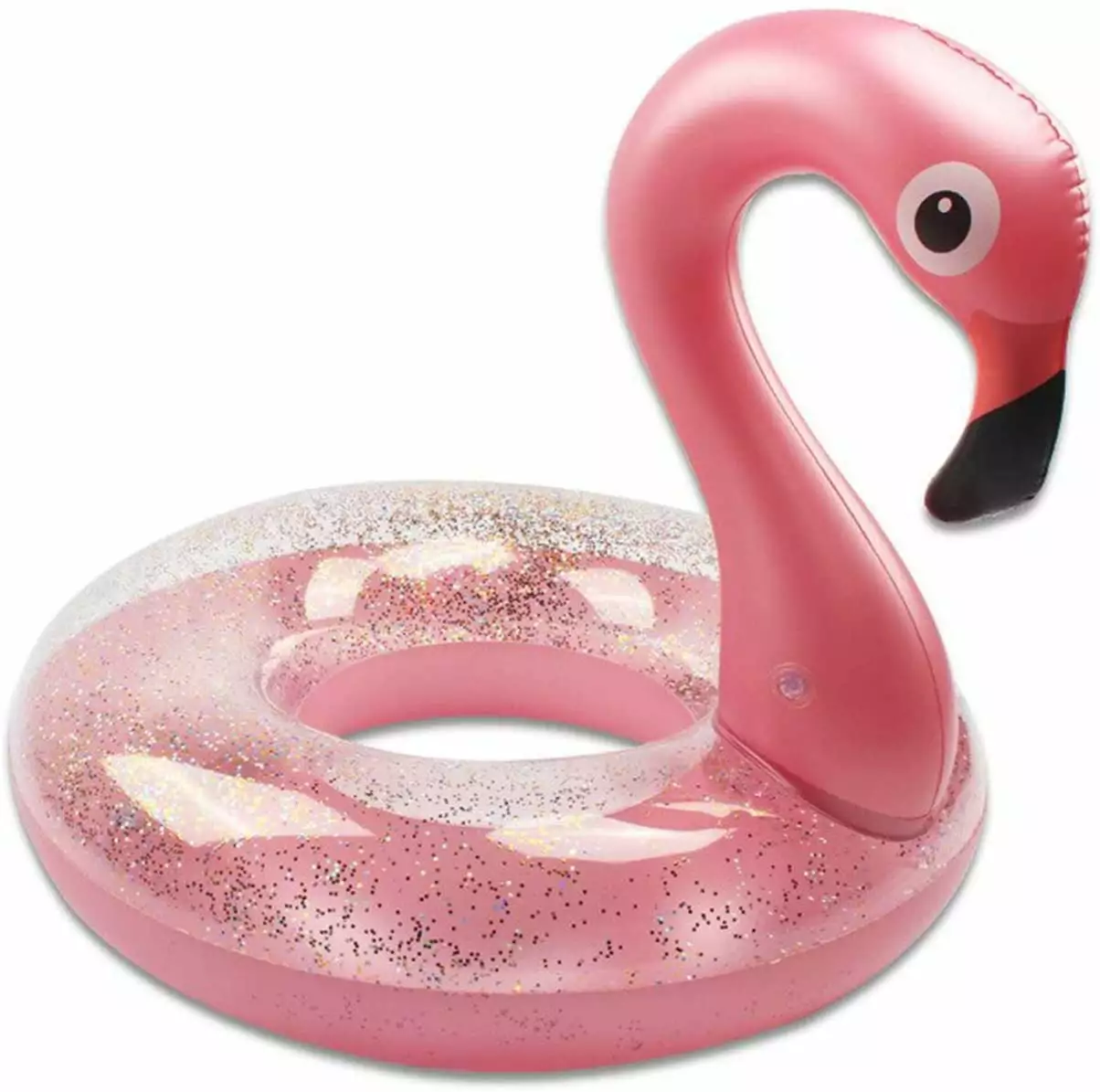 Ionale 48 Inches Glitter Inflatable Flamingo Swim Ring Pool Float Beach and Water Play 36