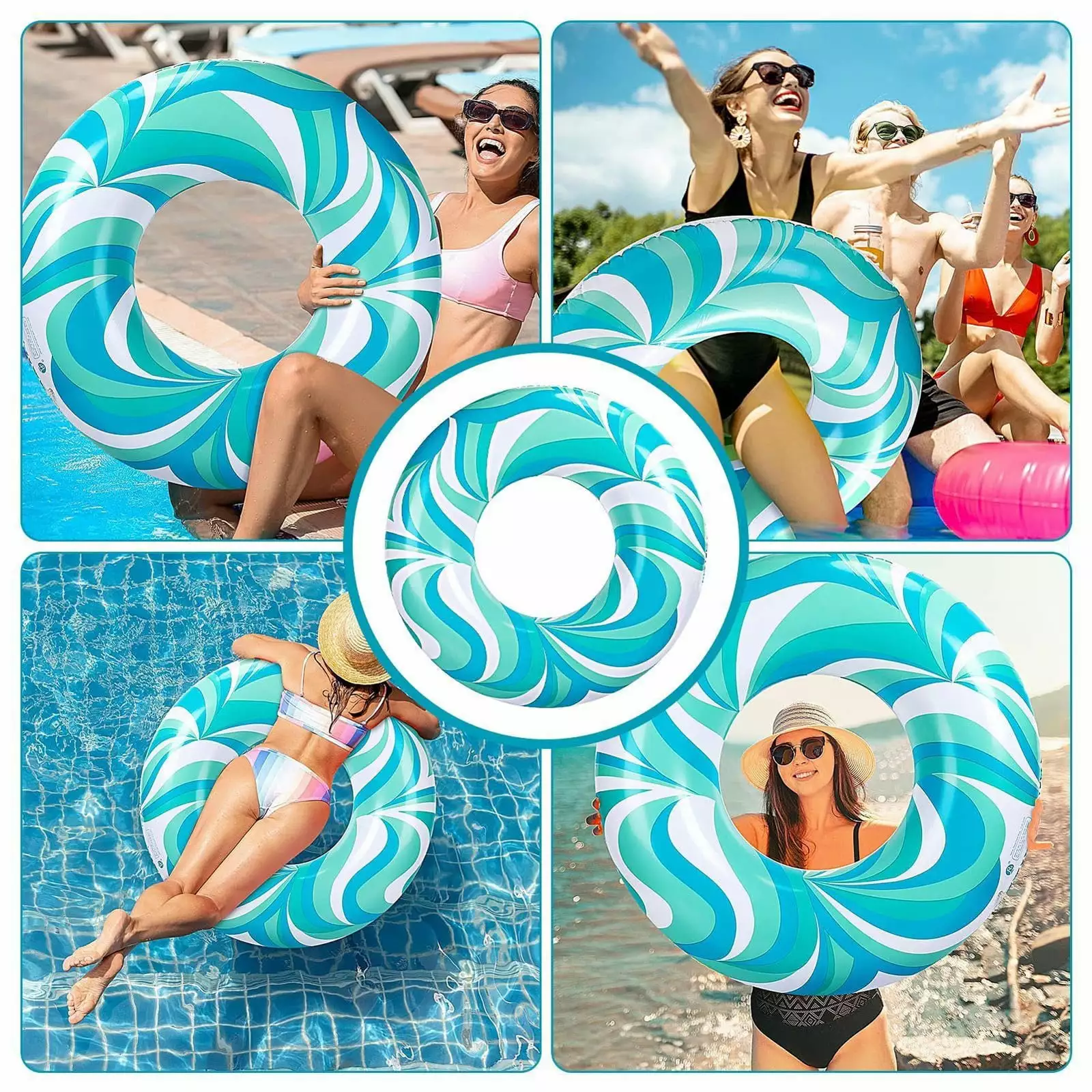 LINMOUA Inflatable Kids Adult Swimming Ring Summer Beach Fruit Pool Toys 60# 90# 100#
