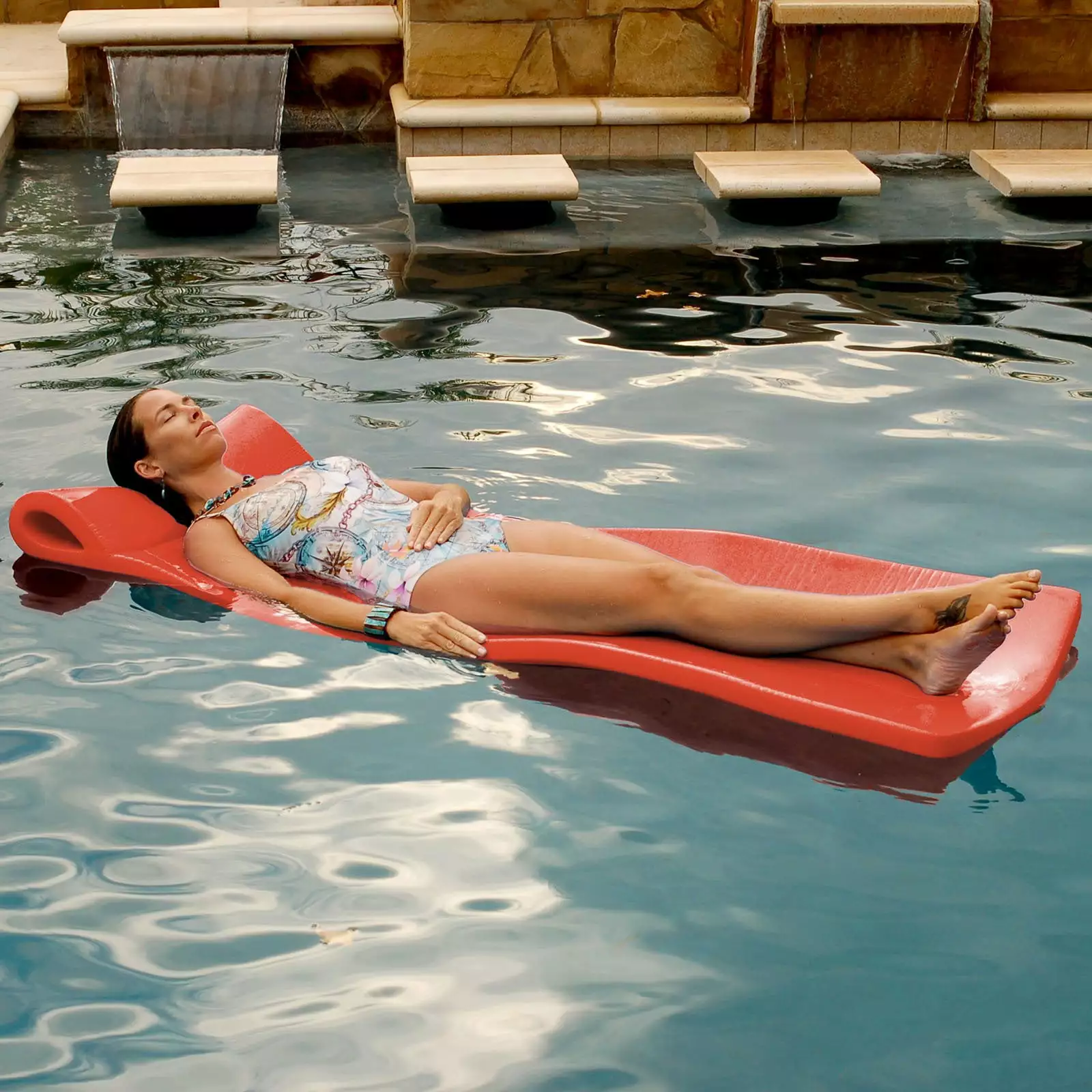 Pool Mate Foam X-Large Mattress Pool Float Red