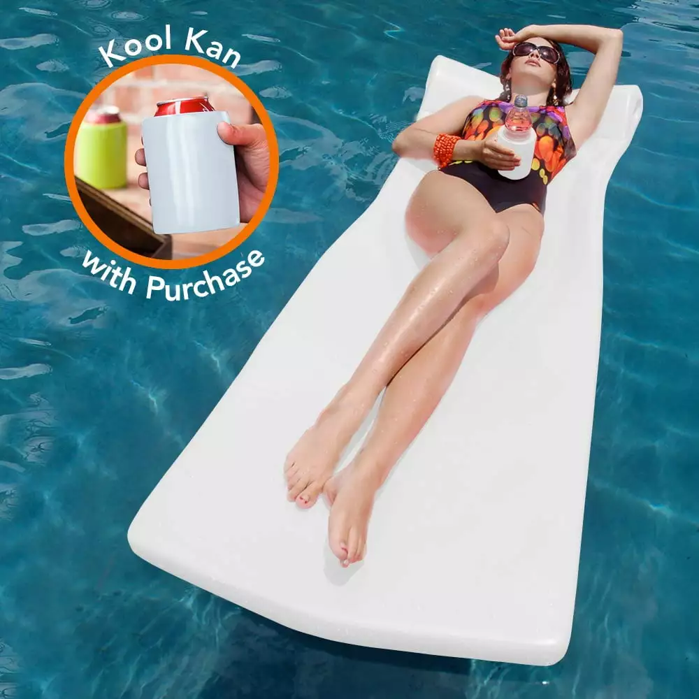 Texas Recreation Foam Super-Soft Kool Pool Float White Comfortable Water Lounger