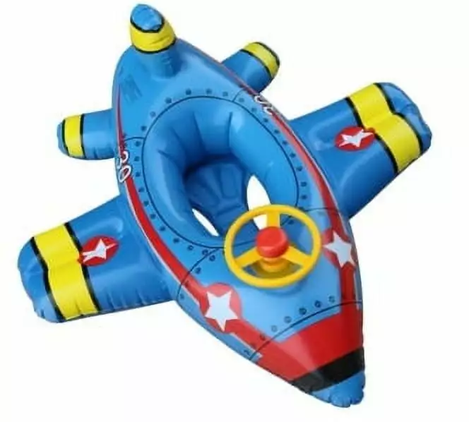 WISHTIME Baby Inflatable Pool Float Airplane Steering Wheel Toddlers Age 1-4
