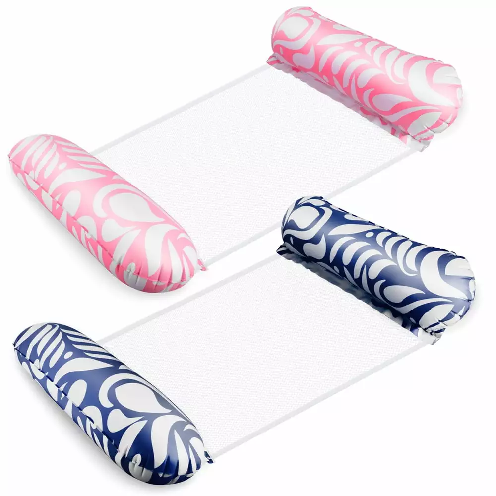 Wupuaait Inflatable Pool Float Water Hammock 2 Pack Multi-Purpose Swimming Pool Lounger Chair Adults