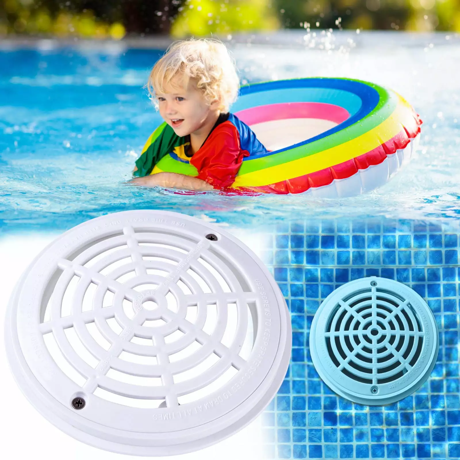 Pool Main Drains Floor Drains 2Pcs Swimming Pool Spa Replacement Parts