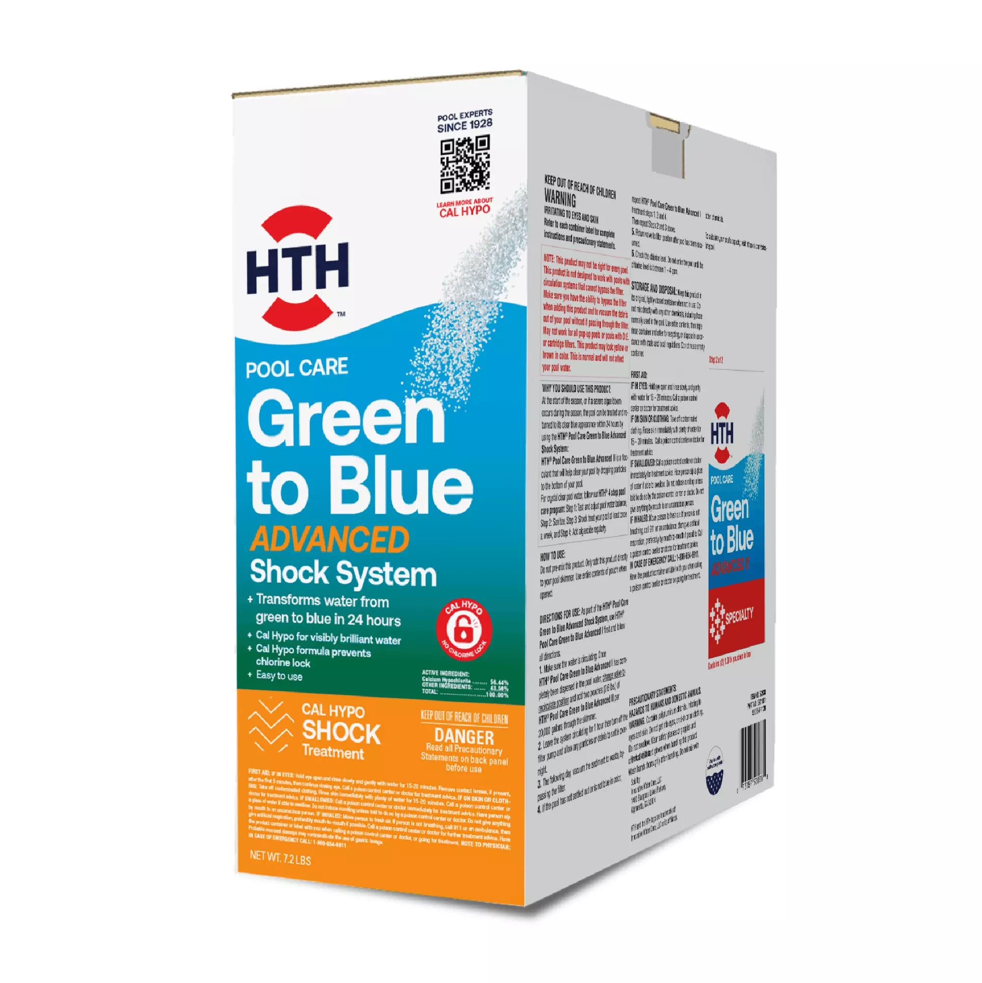 HTH Pool Care Green to Blue Advanced Shock System Swimming Pools Granules 1 Kit