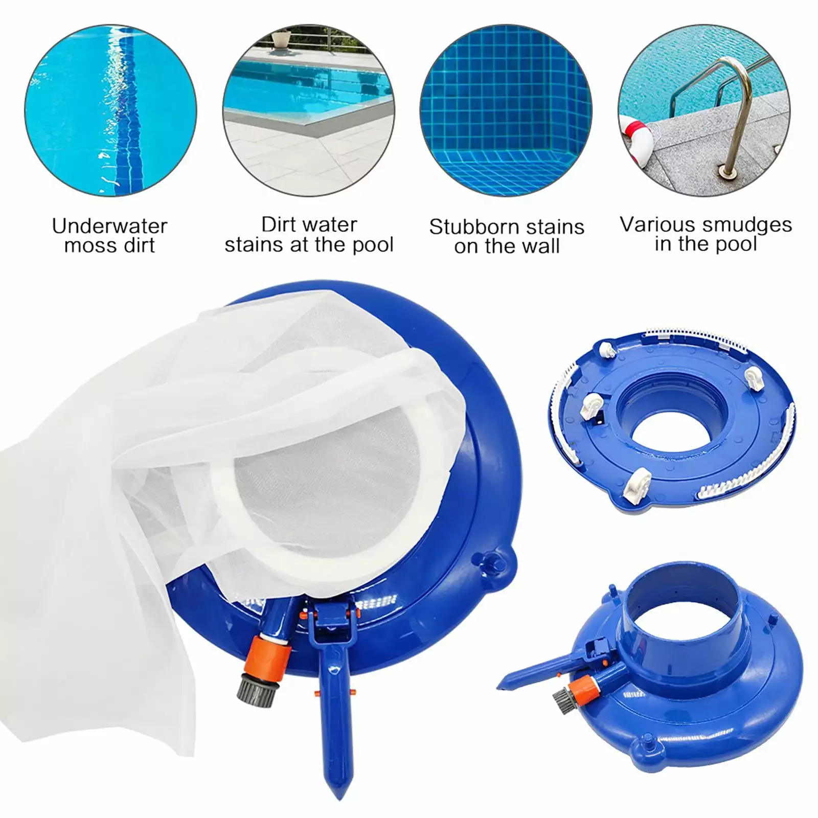 Swimming Pool Cleaner Suction Head Brush Leaf and Debris Removal