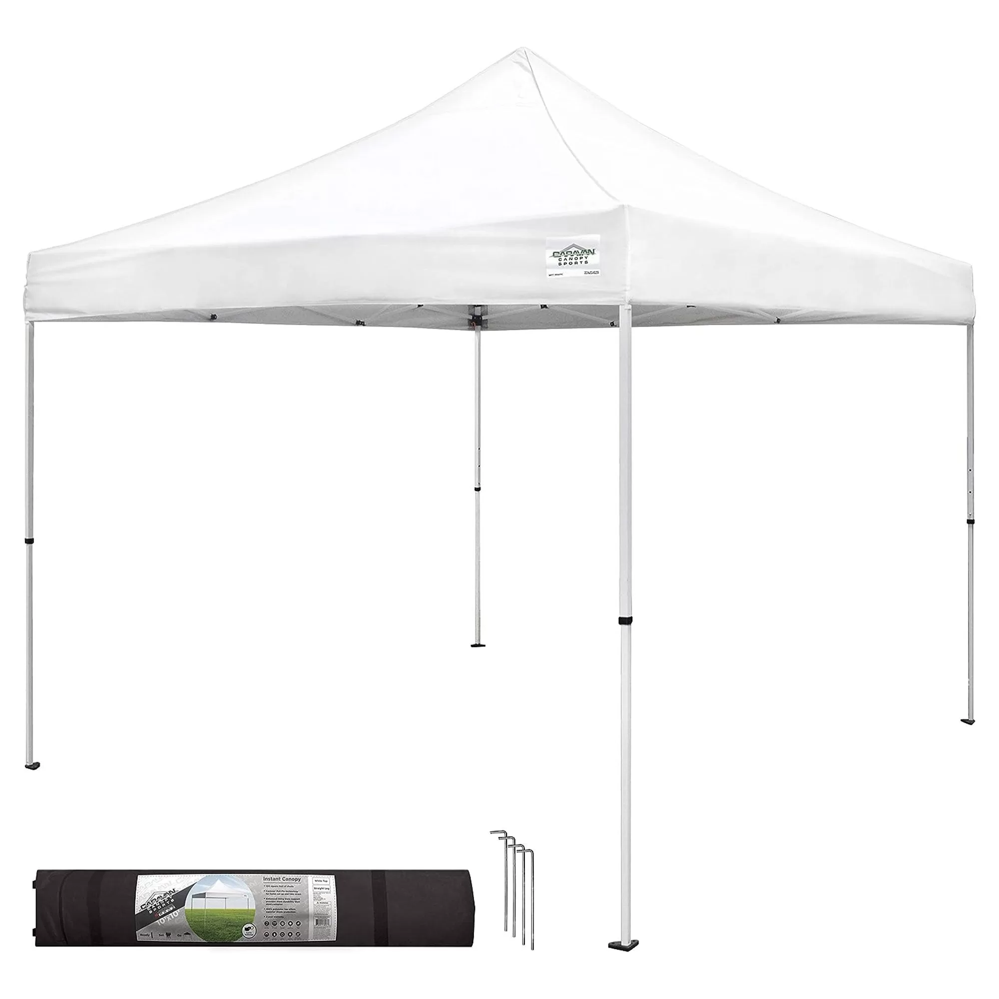 Caravan Canopy M Series Pro 2 10 x 10 ft Straight Leg Pop-Up Canopy Tent White