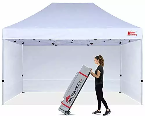 MASTERCANOPY Durable Pop-up Canopy Tent 10x15 Heavy Duty Instant Canopy Sidewalls White