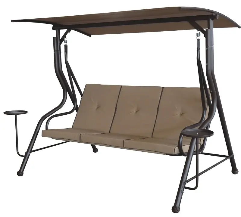 Seasonal Trends 737-0273 Soundbest Int Sourcing Swing, 45-1/4 OAW, 65-3/4 OAD, 76-3/4 OAH, 3 Seating | Rust-Resistant Frame