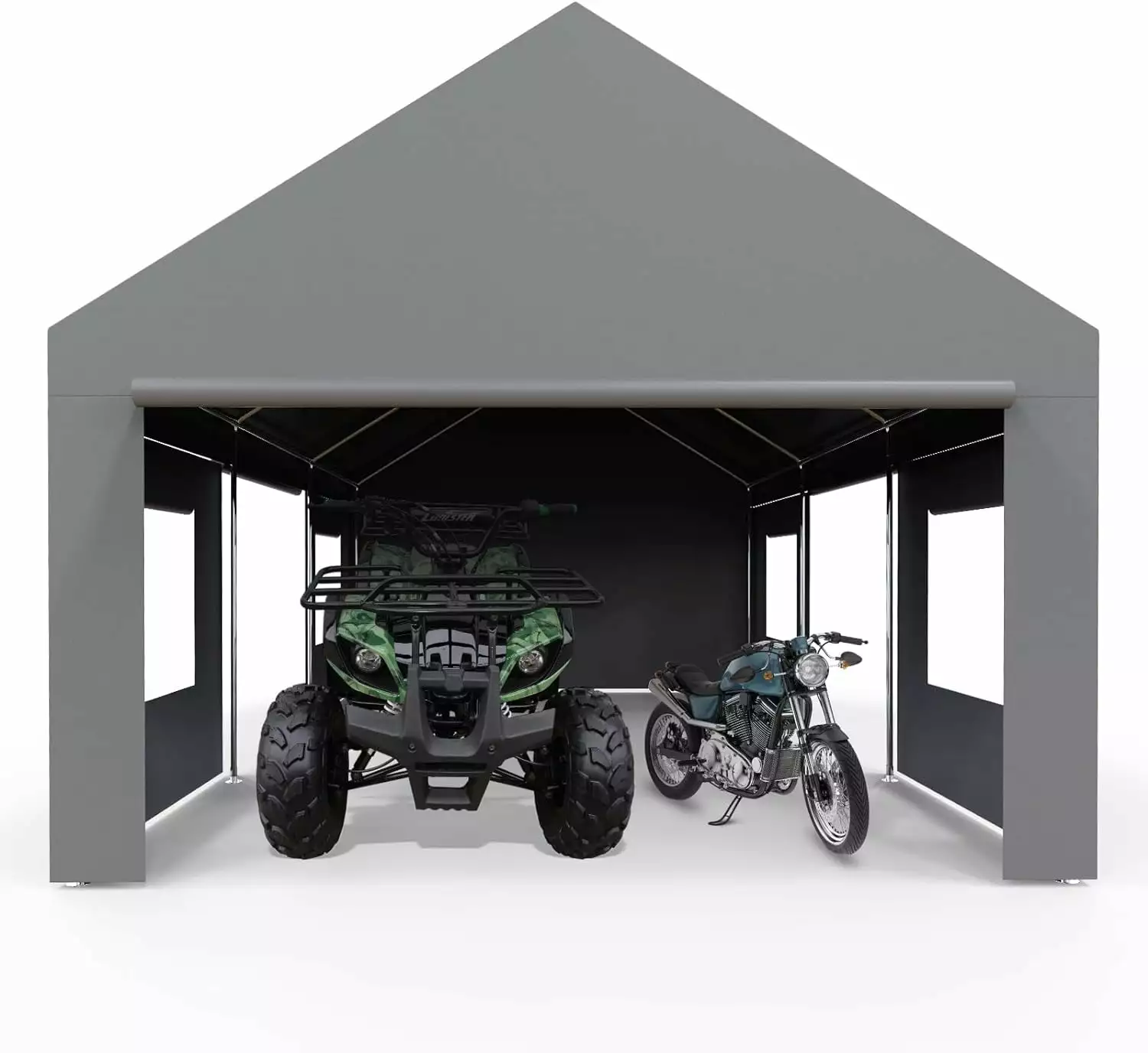 Portable Carport Canopy 13x25 Feet Heavy Duty Garage Roll-up Doors Vehicles Lumiparty
