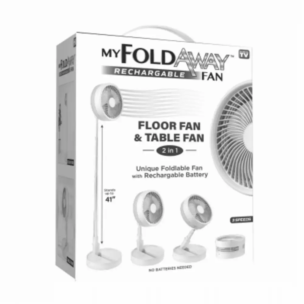 Bell+Howell 7039 My Foldaway Rechargeable Fan White As Seen On TV