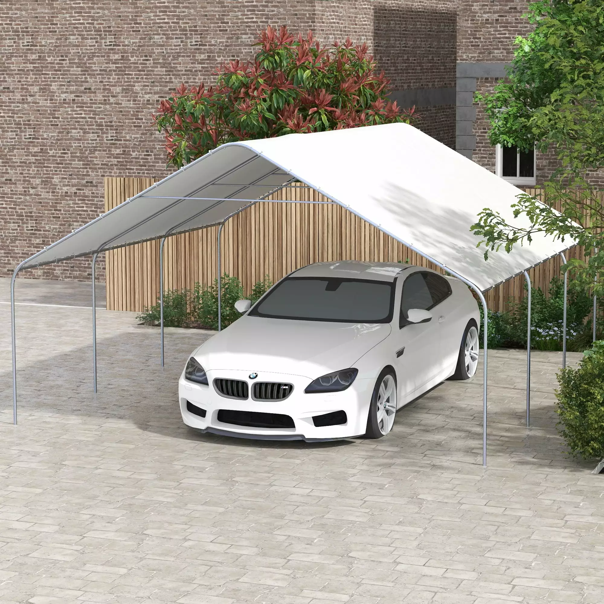 Outsunny 19x19.5 Heavy Duty Portable Garage and Party Tent Outdoor Use