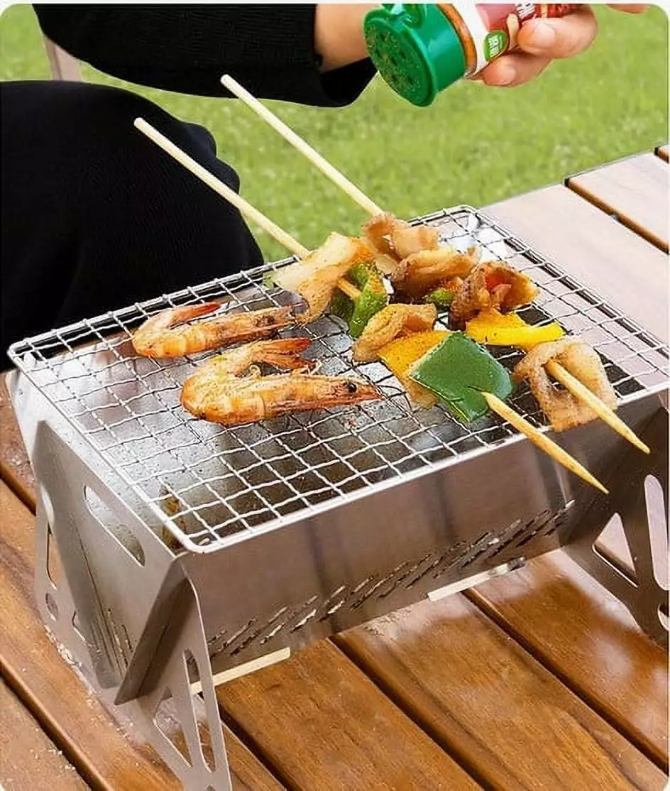 Aaihamo Stainless Steel BBQ Grill - Outdoor Travel-friendly Barbecue Oven Camping Picnic Akmoler