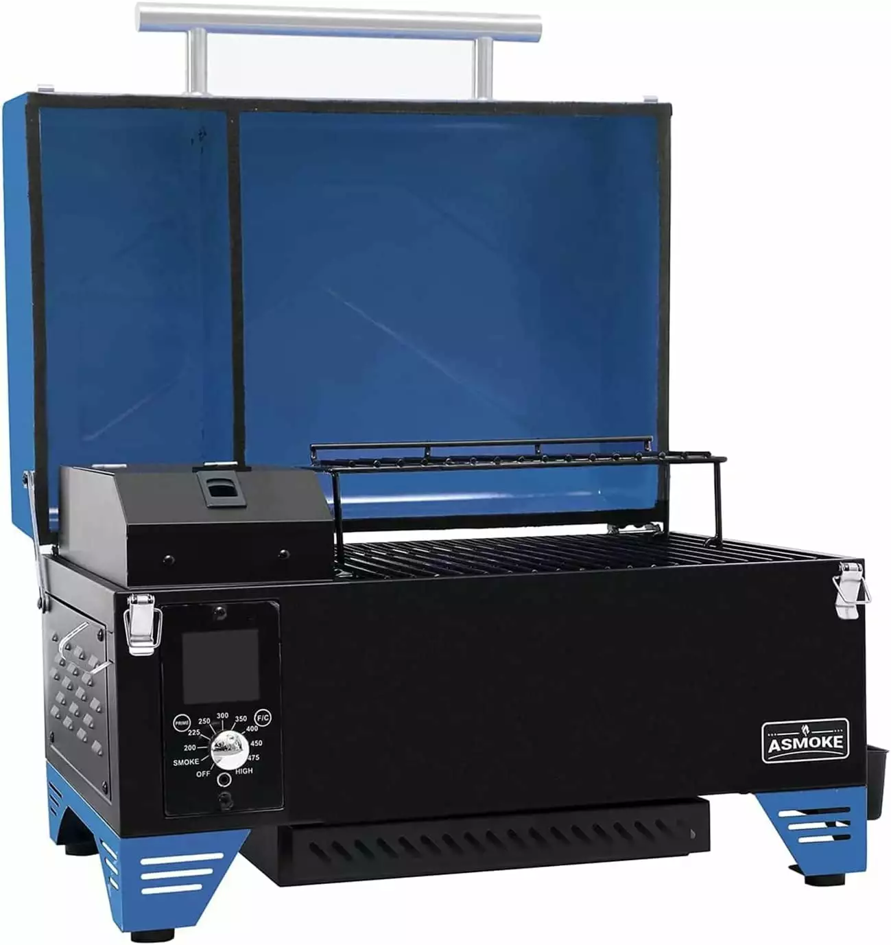 ASMOKE AS350 Travel-friendly Wood Pellet Grill Smoker Superheated Sgroup Technology 8--1 Navy Blue