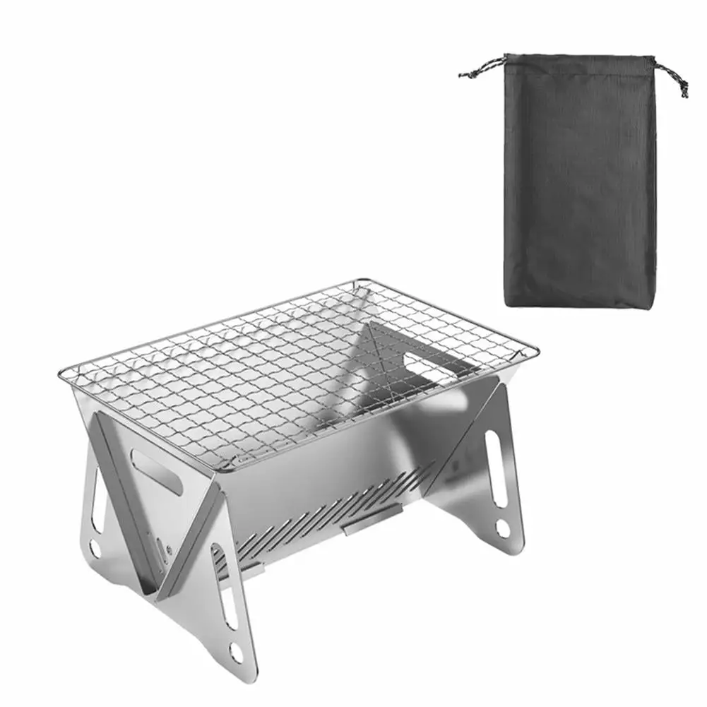 Stainless Steel Grill BBQ Charcoal Stove Outdoor Picnic Travel-friendly Camping BASHI