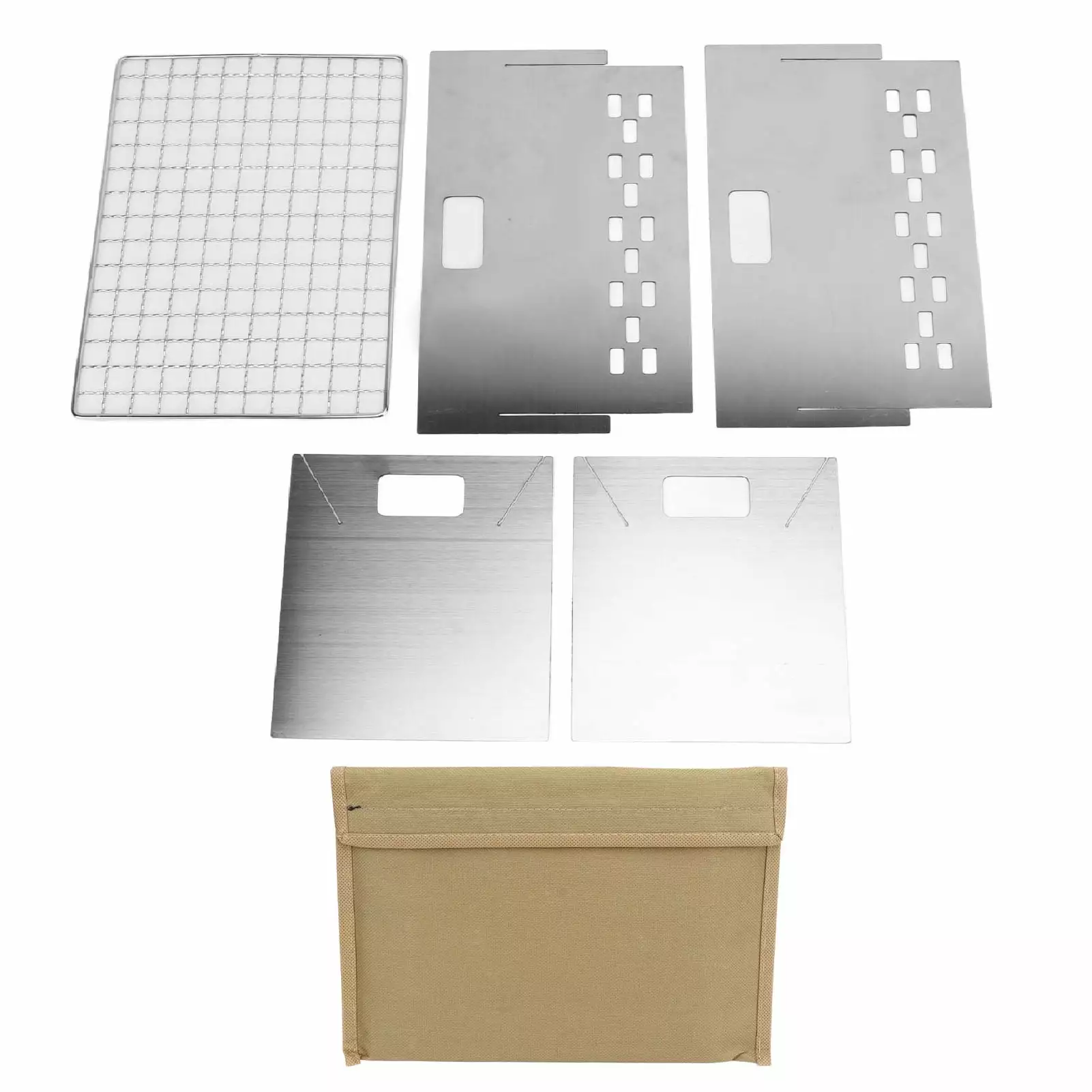 Folding Charcoal BBQ Grill Stainless Steel Mini Detachable Travel-friendly Barbecue Grill Outdoor Camping Binzhouyucong