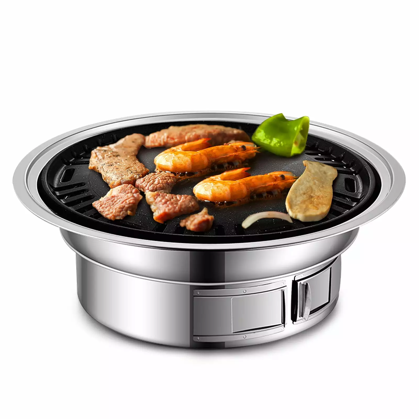 Carevas Stainless Steel Non-stick Korean Barbecue Grill Travel-friendly Charcoal BBQ Outdoor Camping