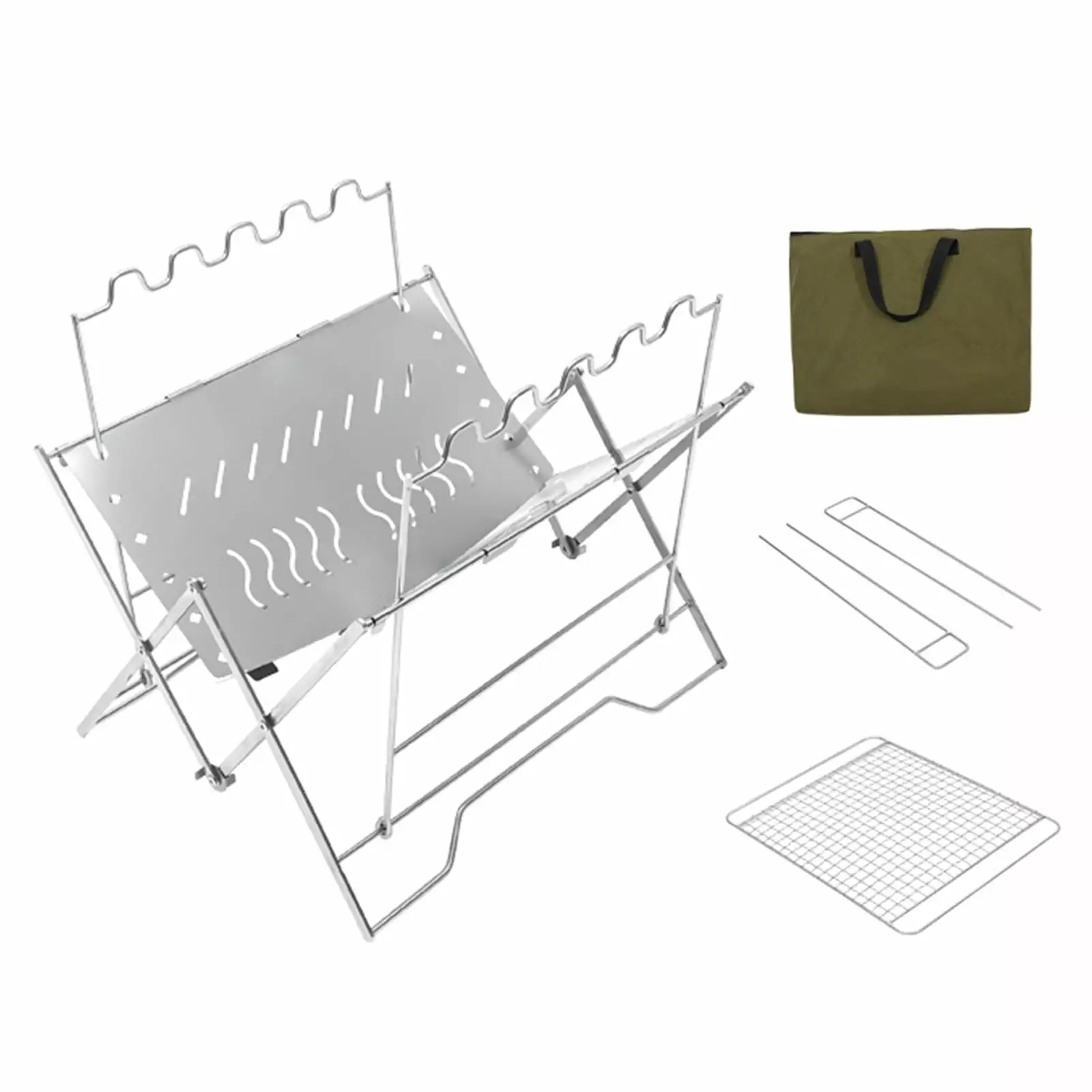 Portable Stainless Steel BBQ Grill 3-6 People Outdoor Picnic Carevas