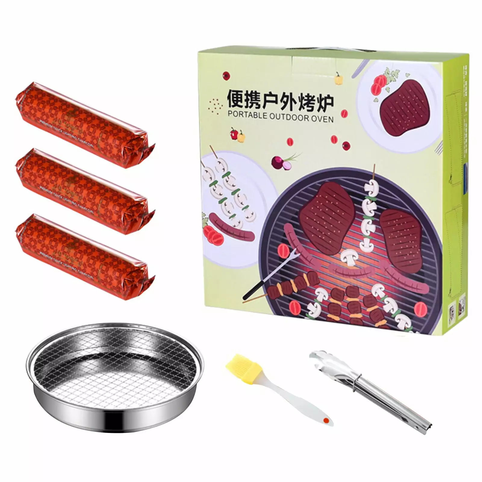 Travel-friendly Outdoor Charcoal Grill 28cm Fast Ignition Smokeless Disposable BBQ 30 Charcoal Fast Ignition BBQ Grill
