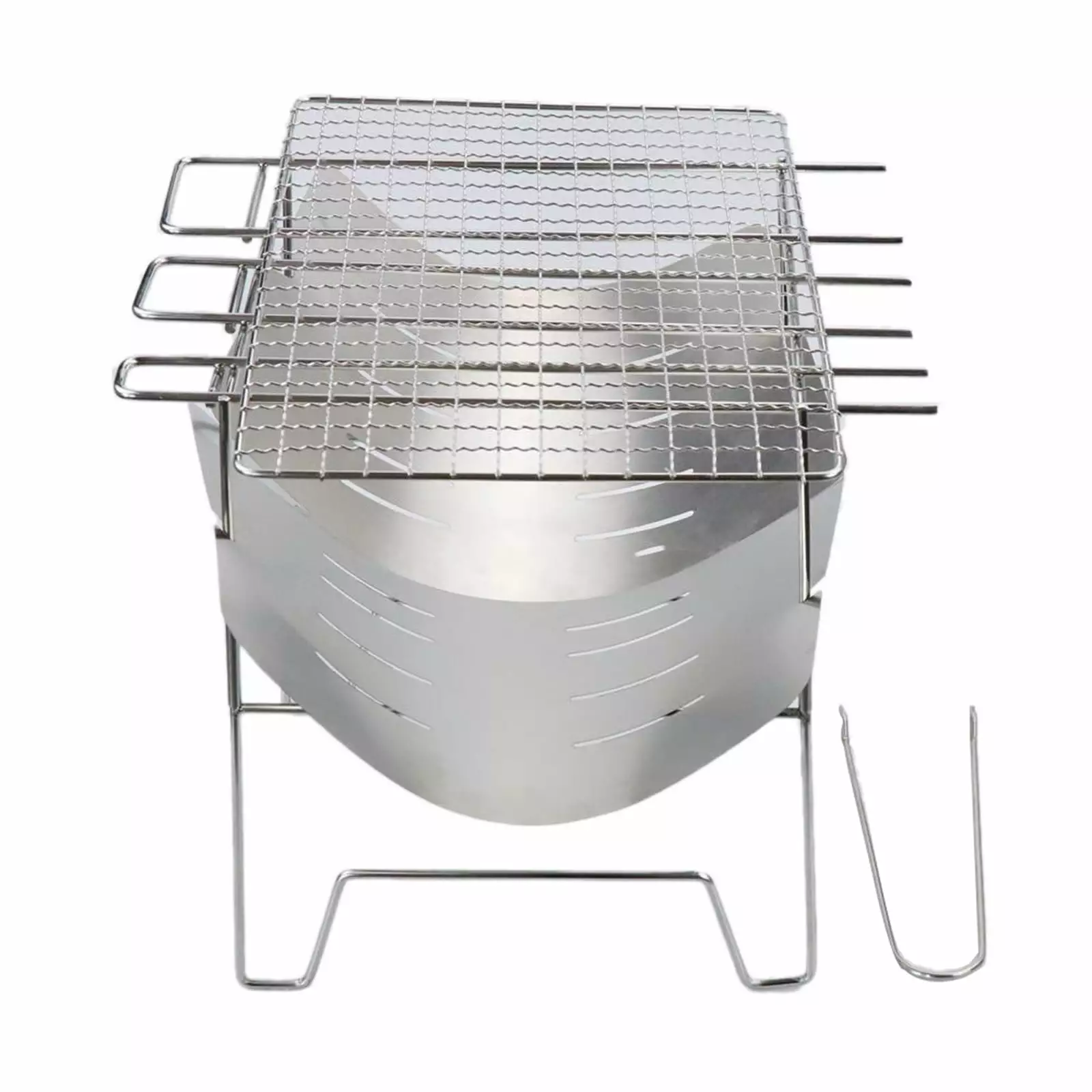 GERsome Folding Travel-friendly Barbecue Charcoal Grill Stainless Steel Smoker BBQ Outdoor Cooking Camping