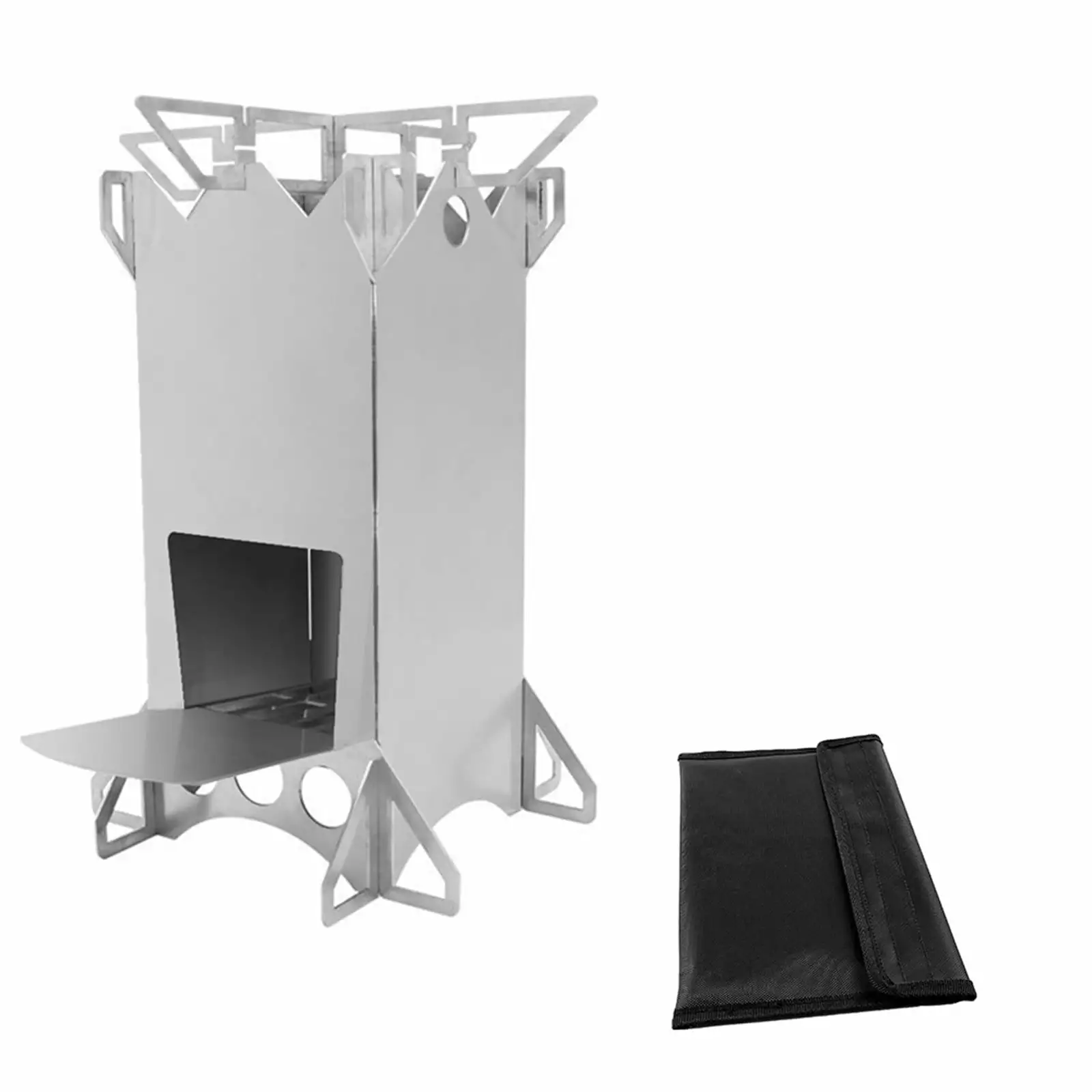 GERsome Folding Travel-friendly Barbecue Charcoal Grill Stainless Steel Smoker BBQ Outdoor Cooking Camping