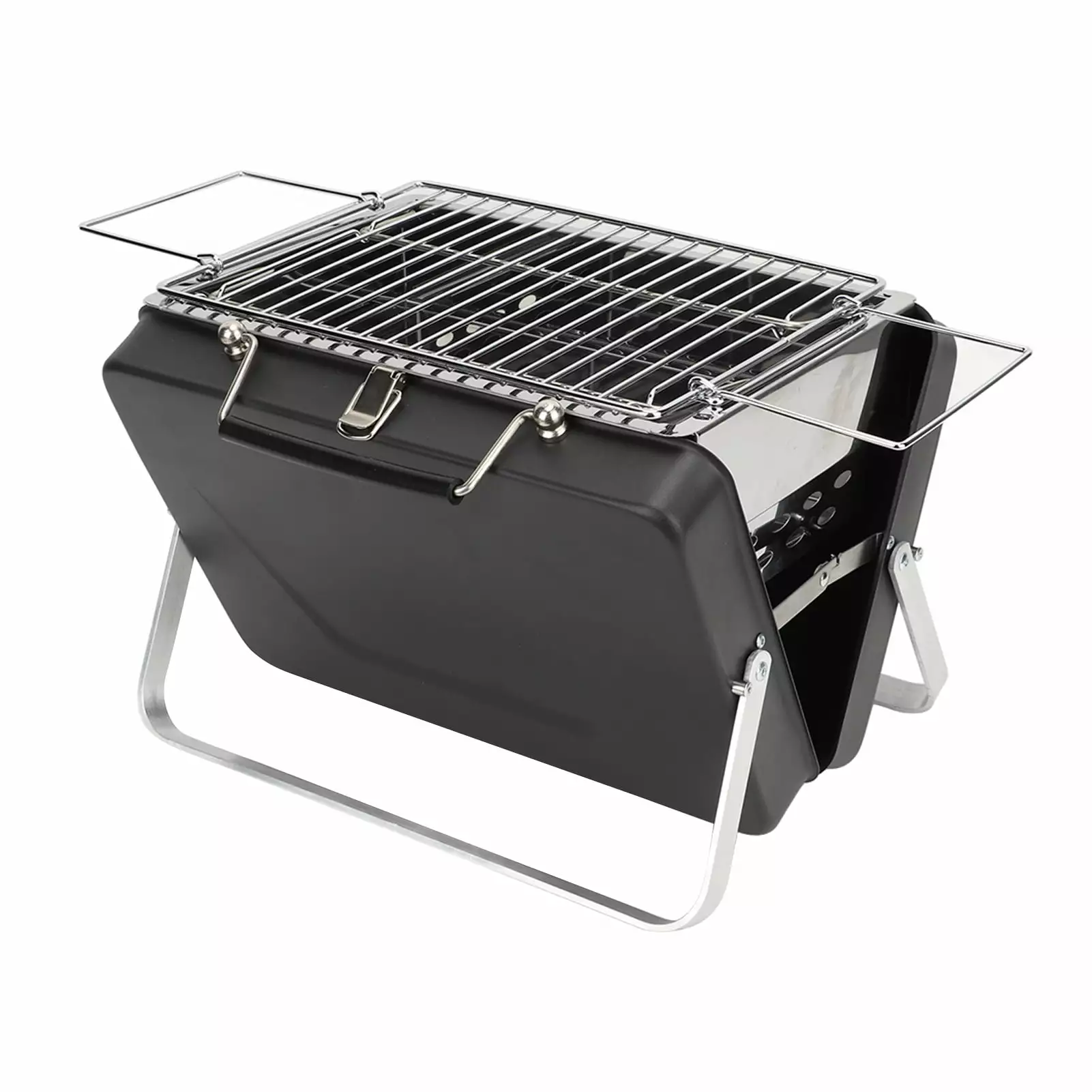Travel-friendly Charcoal BBQ Grill Folding Notebook Style Camping Outdoor Cooking Backyard Picnic Black HURANJIGN