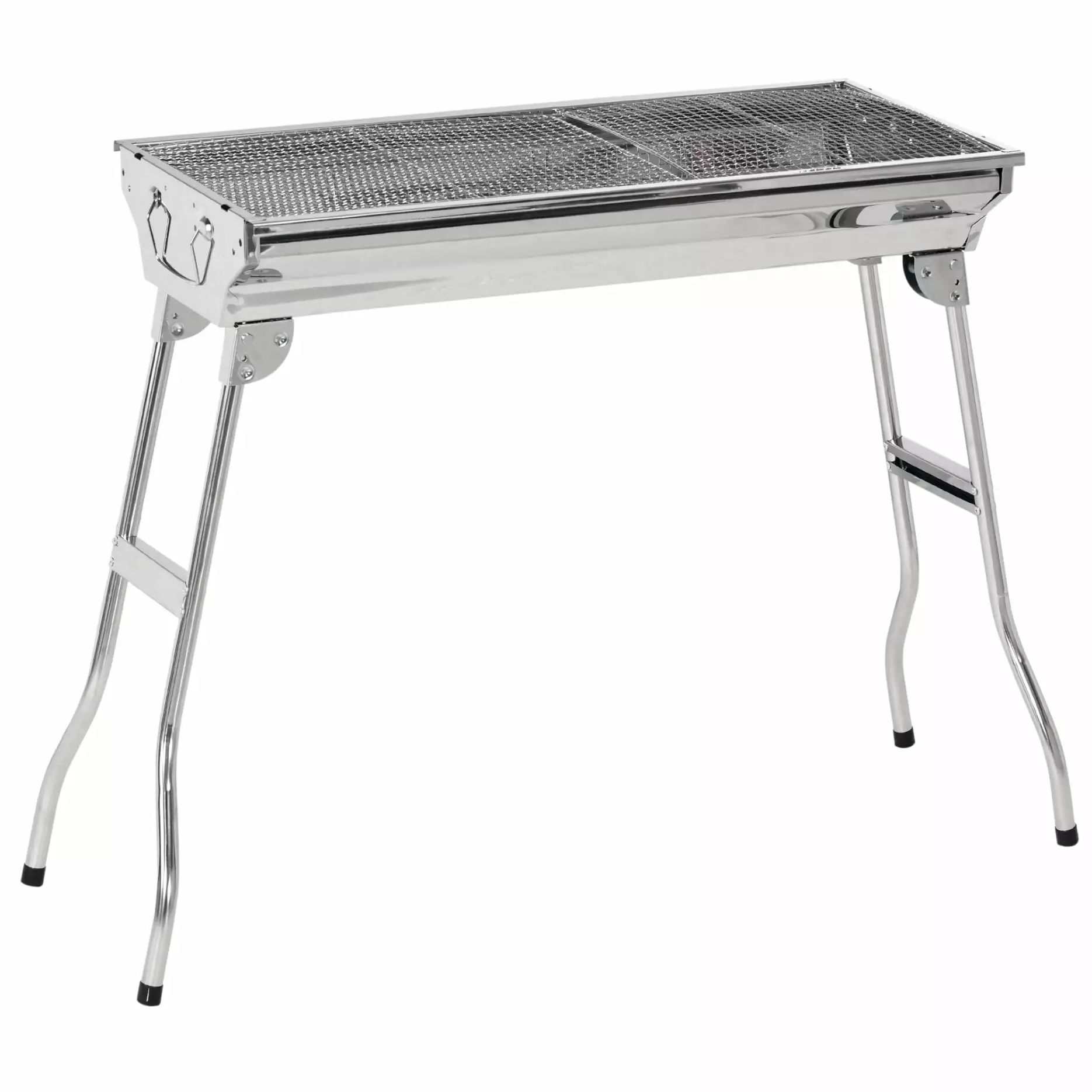 Silver Travel-Friendly Charcoal Grill Stainless Steel Folding Outdoor BBQ Backyard Camping Picnic Party JAMPOOCA