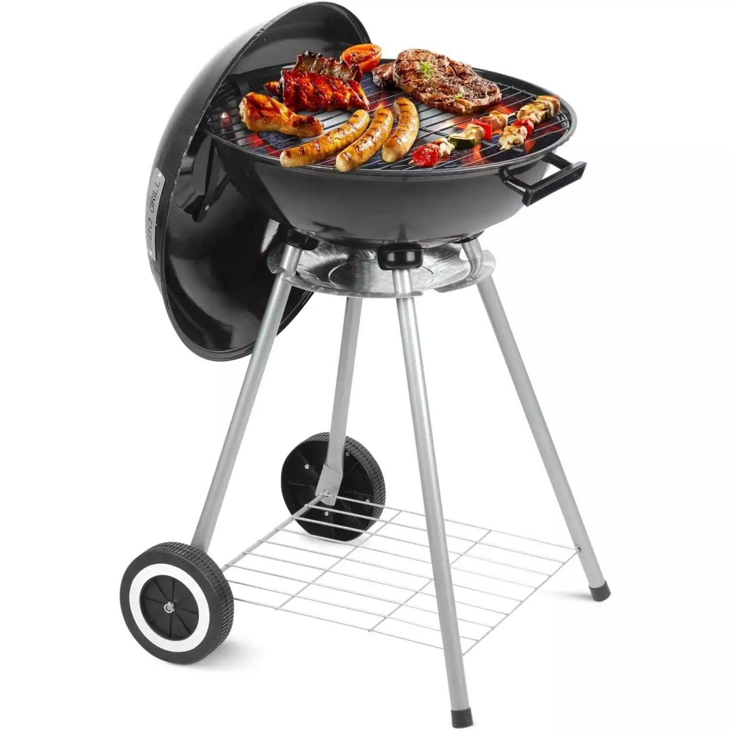 Wonlink 18.5 Inch Portable Charcoal Grill Wheels Outdoor Camping BBQ Picnic Cooking JHS