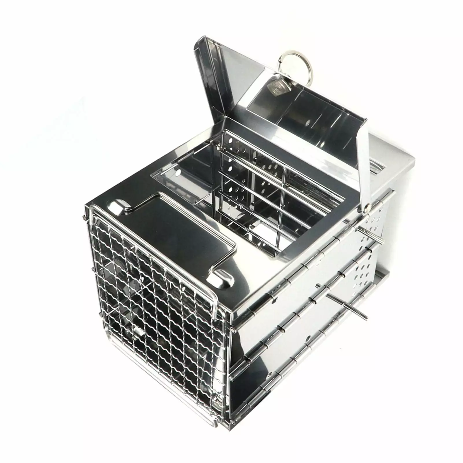 2024 Adjustable Height Stainless Steel Quadrate Folding BBQ Grill Outdoor Cooking jinmingjiaju