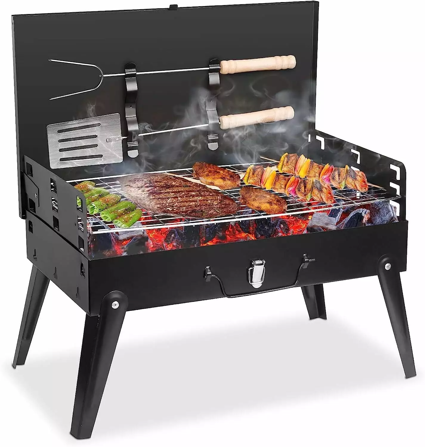 OKbus Travel-friendly Charcoal Grill. BBQ Grill Outdoor Folding Barbecue Grill. Foldable Camping Grill Barbecue Accessorie...